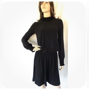 Leona Edminston Black Long Sleeve Turtleneck Dress